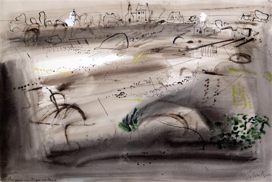 § John Piper (1903-1992) Brignonan - Plage du Phare 14 x 20.25in.